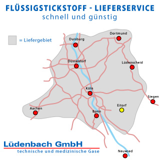 Flüssigstickstoff Auslieferungsgebiet